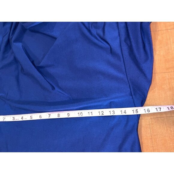 Komarov Blue Cowl Neck Short Sleeve Women's Mini Dress Size Small - Picture 6 of 8